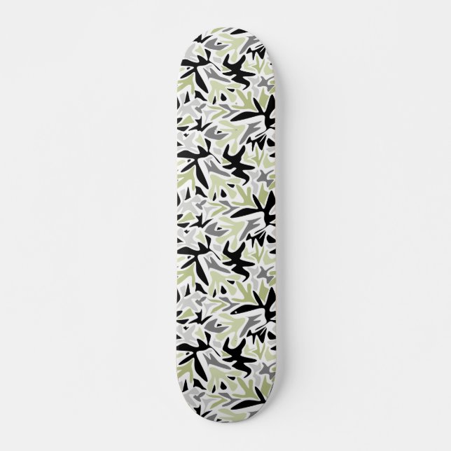 Skate Abstrato, Preto e Verde, Juventude, Moderno, Criat (Frente)