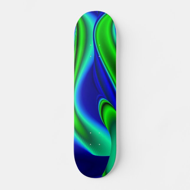 Skate Abstrato Rainbow em verde e azul (Frente)