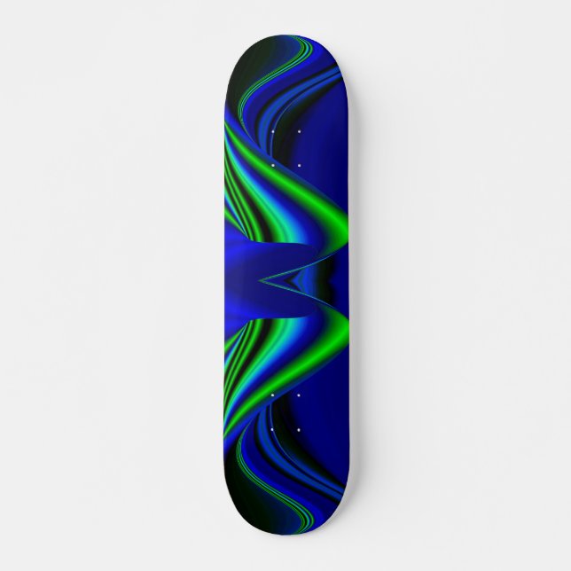 Skate Abstrato Rainbow em verde e azul (Frente)
