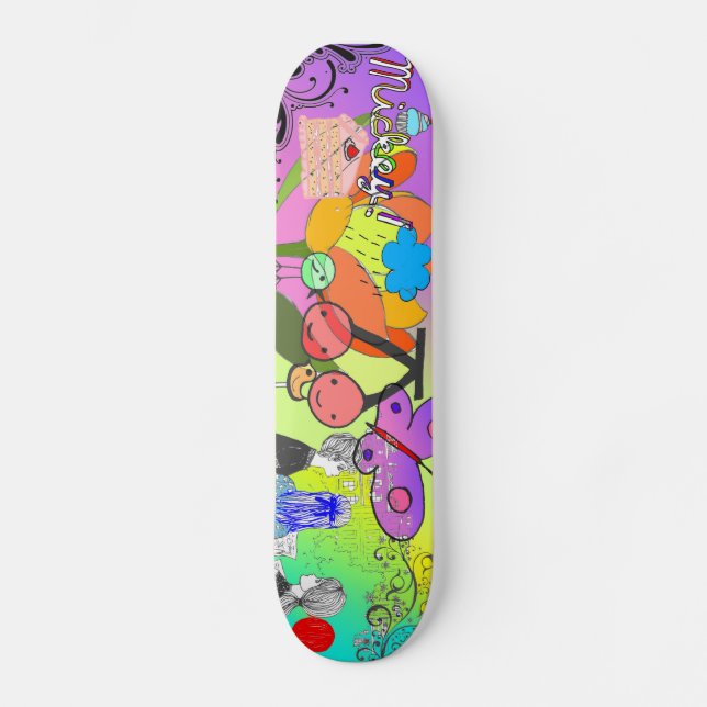 Skate abstrato retro (Frente)