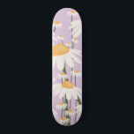 Skate Abstrato Retro Daisies do Flower Market Amsterdam<br><div class="desc">Mercado das flores Amesterdã: arte floral - impressão de flores - lilás pastel/lavanda - margaridas retrorreflectoras.</div>