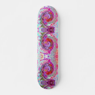 Skate Abstrato Retro-rosa-quente e espiral azul