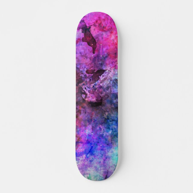Skate Abstrato roxo fabuloso da aguarela (Frente)