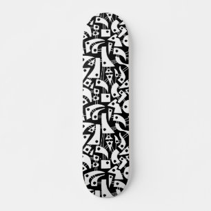 Skate Abstrato Shapes 180318 - Branco sobre Preto