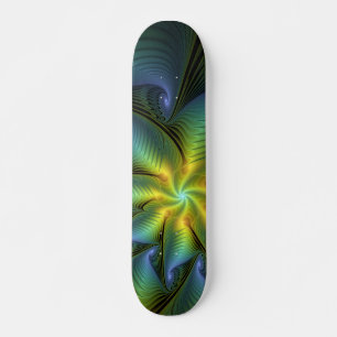 Skate Abstrato Star, Ouro Verde brilhante Arte Fractal