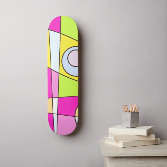 Skate Abstrato surfing Bright Green Bublegum verde rosa (Arte de parede)