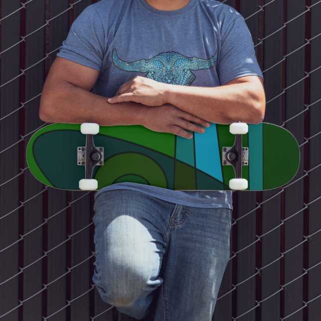 Skate Abstrato Surfing Turquoise Green Shade (Ao ar livre 3)