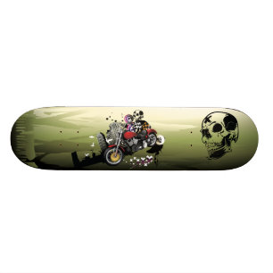 Skate Abstrato urbano da motocicleta & dos crânios