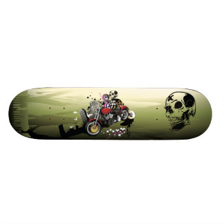 Skate Abstrato urbano da motocicleta & dos crânios
