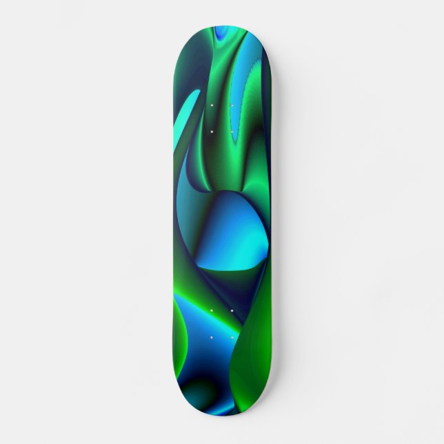 Skate Abstrato verde azul preto (Frente)