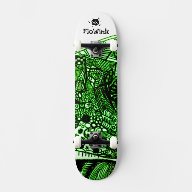 Skate Abstrato Verde Preto (Frente)