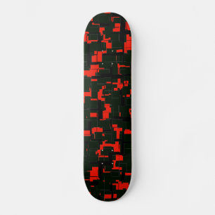 Skate Abstrato Vermelho Negro Verde do Exército Profund