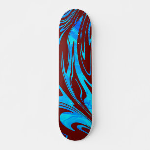 Skate Abstrato Wave Aqua Red
