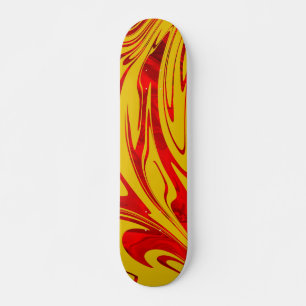 Skate Abstrato Wave Red Yellow