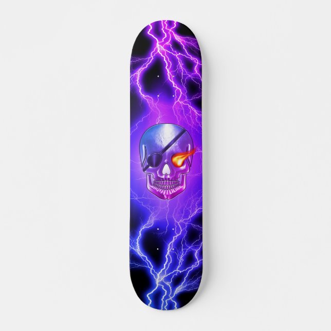 Skate Adesivo de olho de pirata de caveira  (Frente)