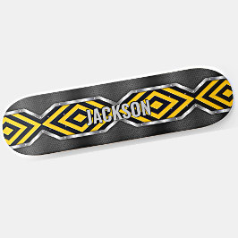 Skate Adicionar Iniciais de Nome, Amarelo Amarelo Silver