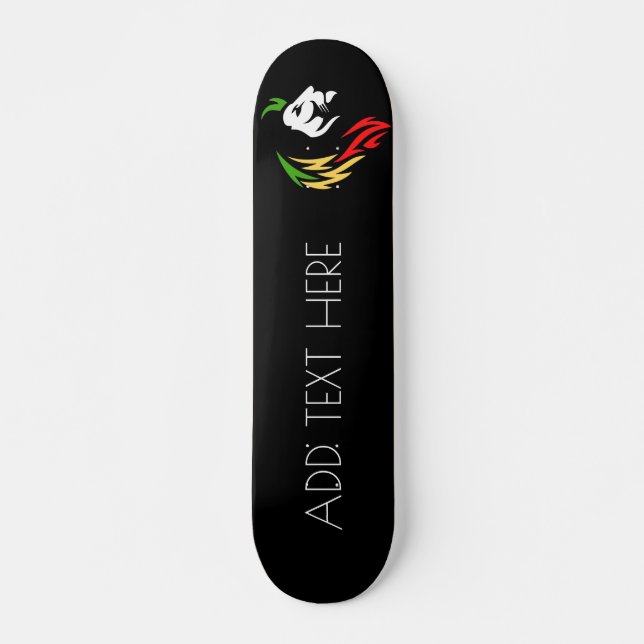 Skate ADICIONAR Leão de TEXTO (Frente)