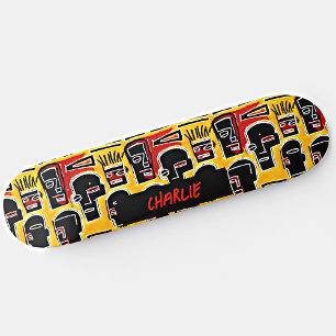 Skate Adicionar nome, Cabeças de Abstrato preto vermelho