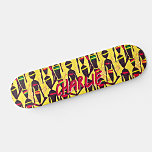 Skate Adicionar nome, figuras Abstrato africanas em amar<br><div class="desc">Adicione o nome ou qualquer texto,  Abstrato African Figures on Yellow - - veja a minha loja para obter muito mais designs de excelente.</div>
