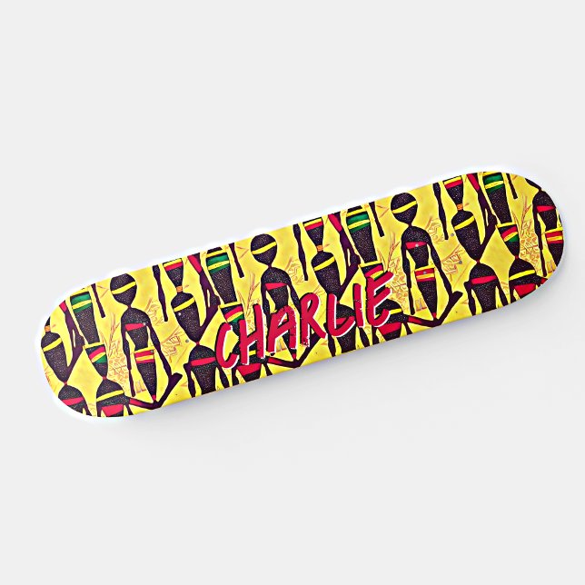 Skate Adicionar nome, figuras Abstrato africanas em amar (Criador carregado)