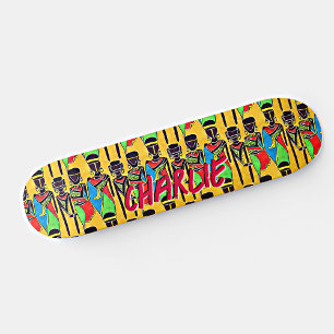 Skate Adicionar nome, figuras Abstrato africanas no Skat