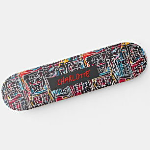Skate Adicionar nome, vermelho azul amarelo