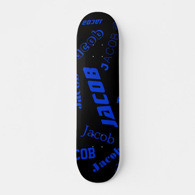 Skate Adicionar qualquer nome ou palavra | Azul e Preto (Frente)