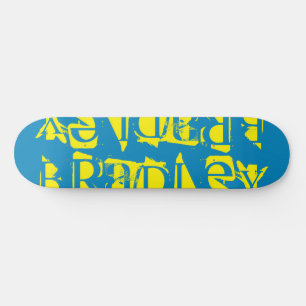 Skate Adicionar seu próprio nome personalizado Amarelo a