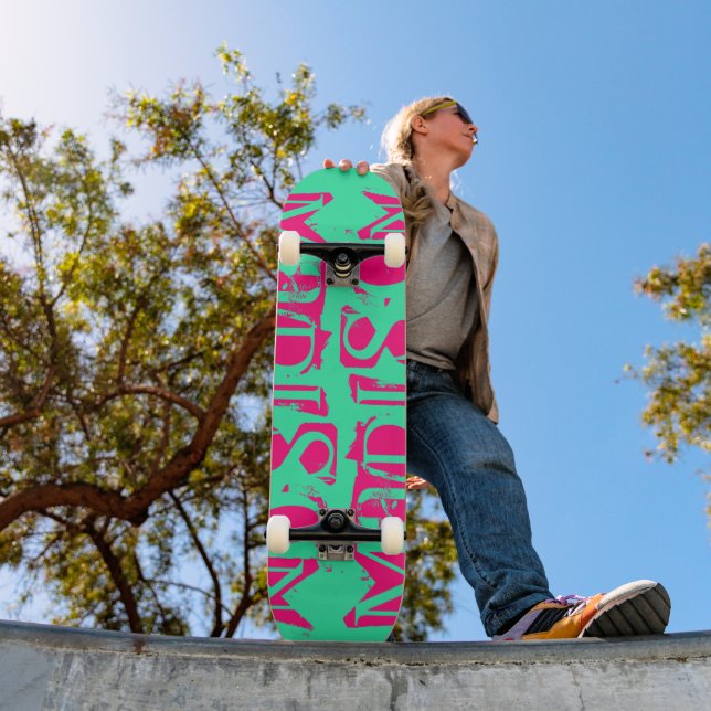 Skate Adicionar Seu Próprio Nome Personalizado Cor-de-Ro (Ao ar livre 1)