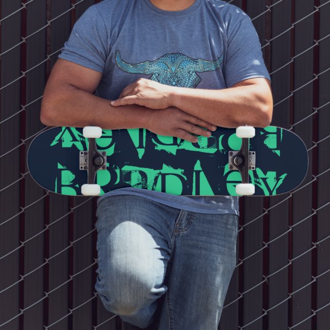 Skate Adicionar Sua Própria Mint Azul Personalizada (Ao ar livre 3)