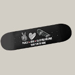 Skate Adicione Seu Nome De Texto, Passe De Paz<br><div class="desc">Adicione um Nome,  ou seu próprio texto - ou vazio o texto a ser excluído - "Pavilhão do Amor pela Paz". - Qualquer Skateboarder vai adorar este - Veja minha loja para muito mais excelentes Skateboard Gift Ideas.</div>