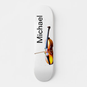 Skate Adicione seu nome texto violino marrom música aman