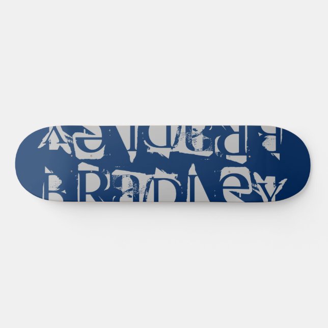 Skate Adicione seu próprio nome personalizado Blue Silve (Horz)