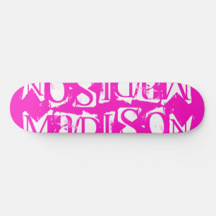 Skate Adicione seu próprio nome personalizado rosa quent