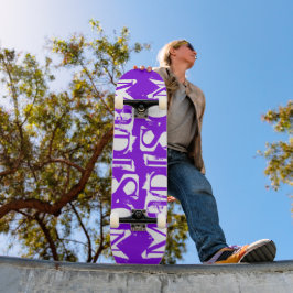 Skate Adicione Seu Próprio Nome Personalizado Roxo