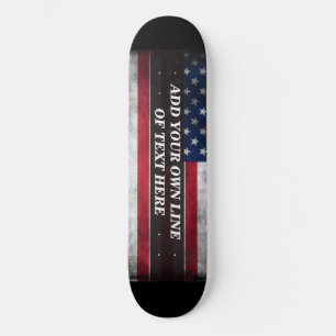 Skate Adicione seu texto na bandeira americana