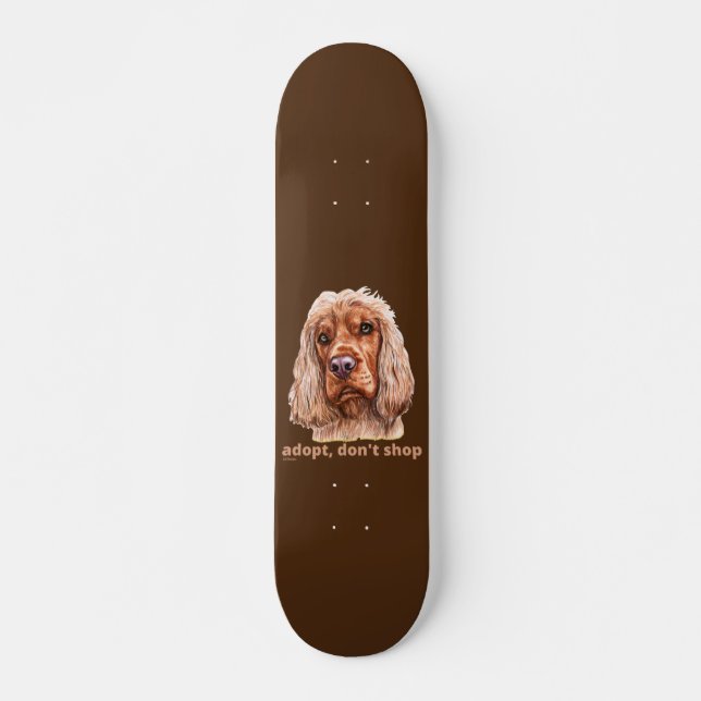 Skate ADOPT, NÃO COMPRE (Inglês Cocker Spaniel)  (Frente)