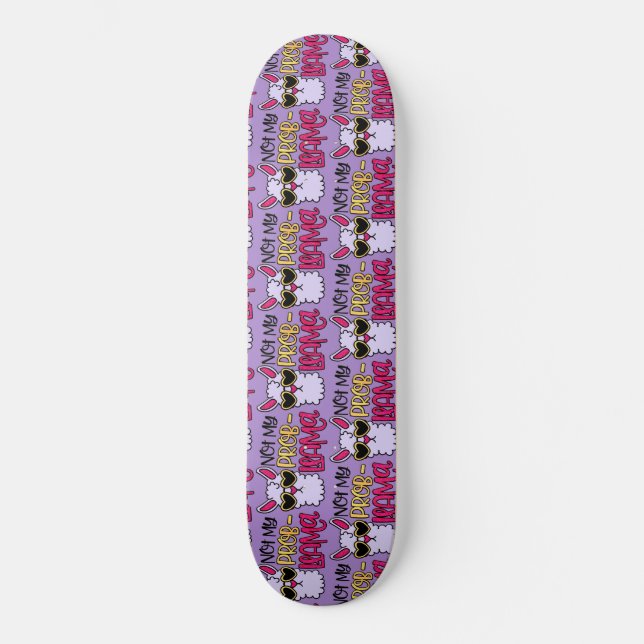 Skate Adoráveis Lama Ama Não Meu Problema Roxo (Frente)