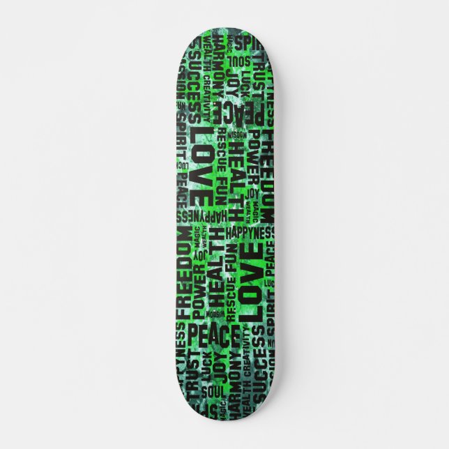 Skate afirmações em preto - tinta verde (Frente)