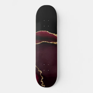 Skate Ágata Mármore Chic Preto Roxo Brilho Dourado