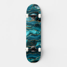 Skate Agate azul e dourado