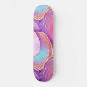 Skate agate de lavanda dourada rosa-do-mar com abstrato