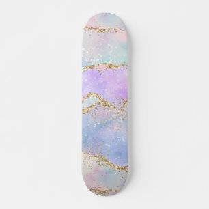 Skate Agato de Pastel bonito   Vidro Dourado