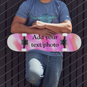 Skate Água simples rosa vermelha personalizada adicionar