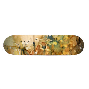 Skate Aguarela abstrata e fundo velho