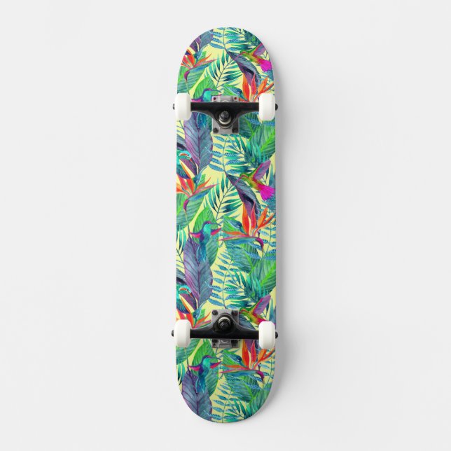 Skate Aguarela Humminbirds na selva (Frente)