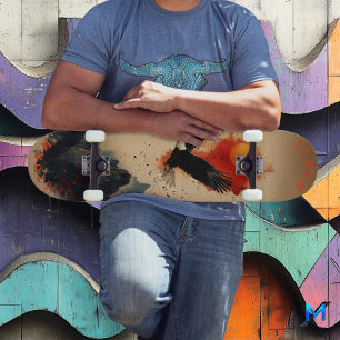 Skate Águia Americana no Céu Férvido Sobre Montanhas, Se