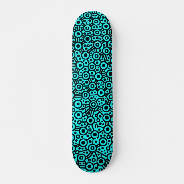 Skate Alien Circuit III - Black on Cyan (Frente)