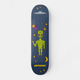 Skate Alienígena Espacial com Saucer Voador Personalizad