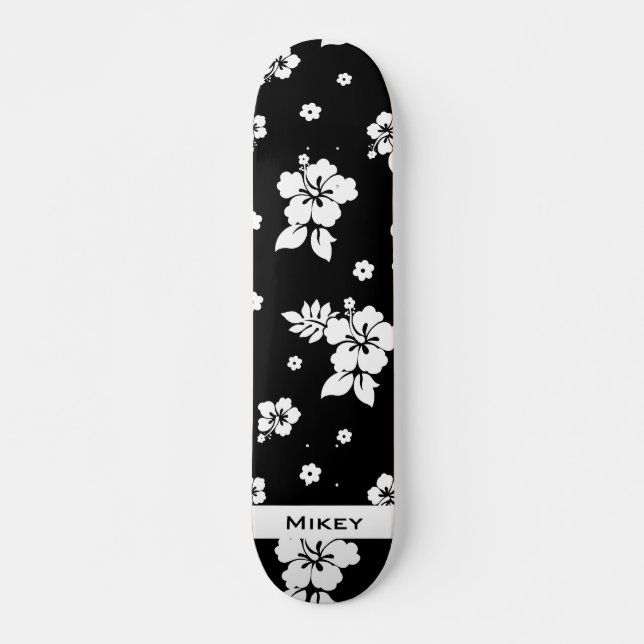 Skate Aloha Black Classic Hawaiian - Padrão Invisível (Frente)